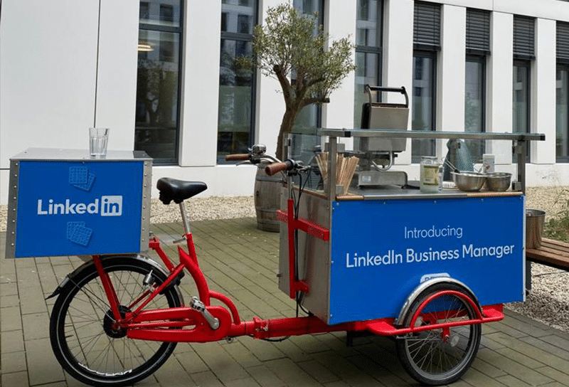 LinkedIn Waffelbike zur Einführung des Business Managers in Düsseldorf.